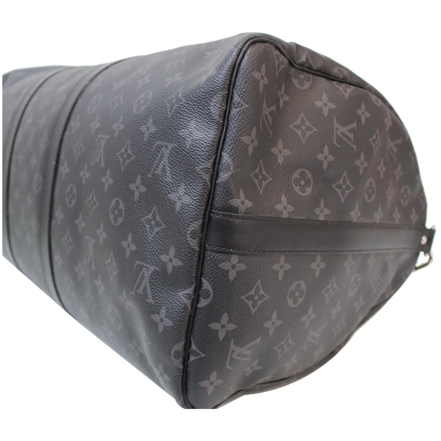 LOUIS VUITTON Keepall 55 Bandouliere Monogram Eclipse Travel Bag Black