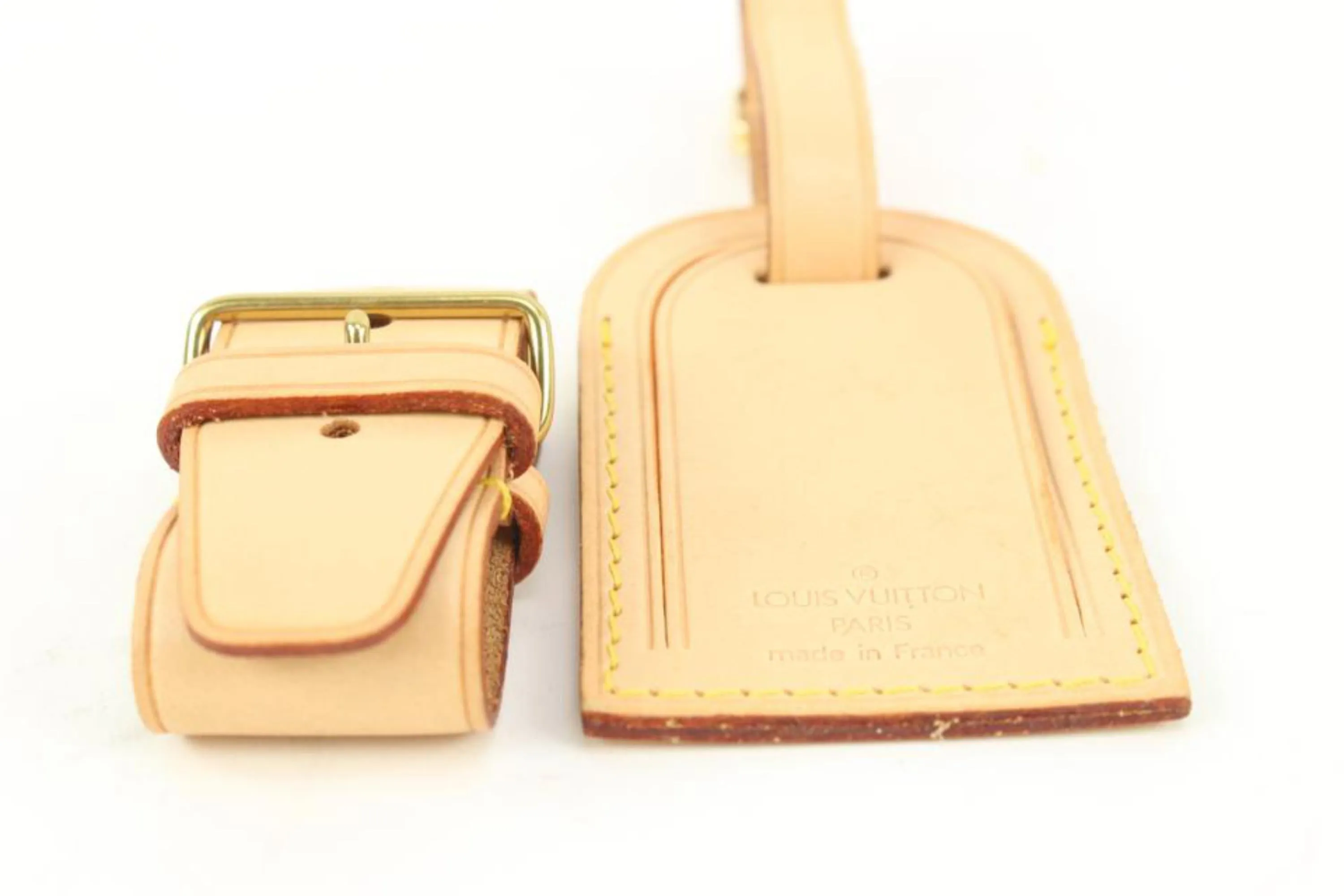 Louis Vuitton Natural Vachetta Luggage Tag and Poignet Set 2LV96a