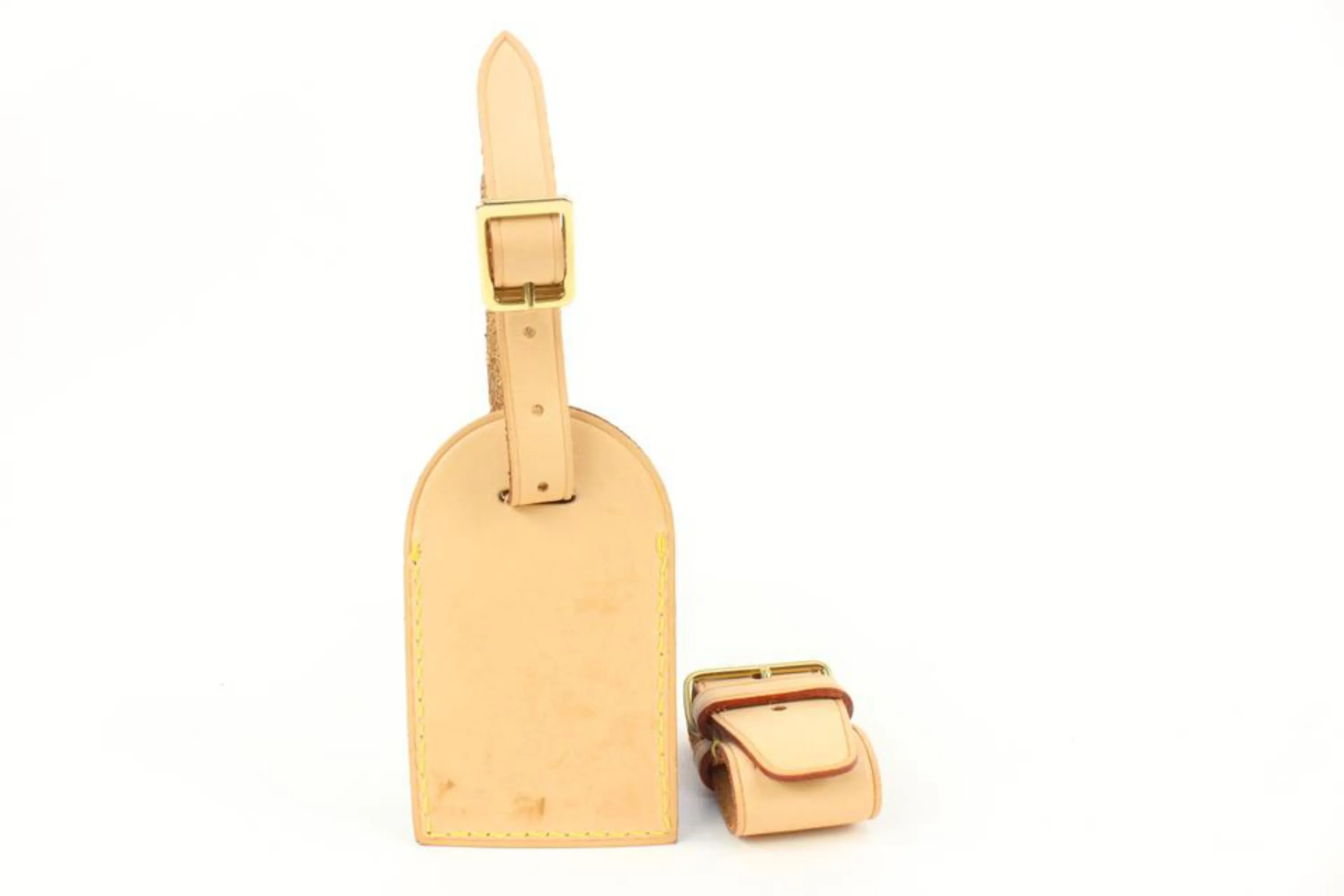 Louis Vuitton Natural Vachetta Luggage Tag and Poignet Set 2LV96a