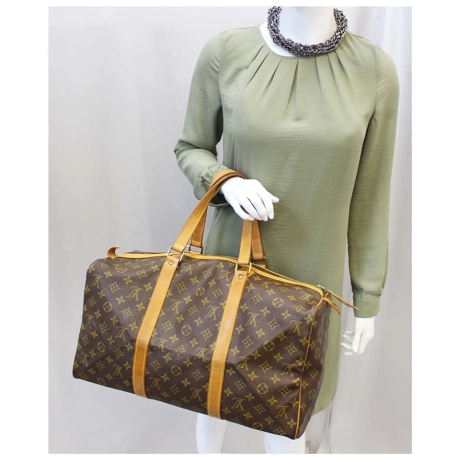LOUIS VUITTON  Sac Souple 45 Monogram Canvas Boston Bag