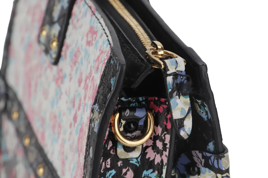 LOUIS VUITTON TRUNK CLUTCH LIBERTY ROSE CALF LEATHER WITH STRAP WITH DUST COVER AND BOX