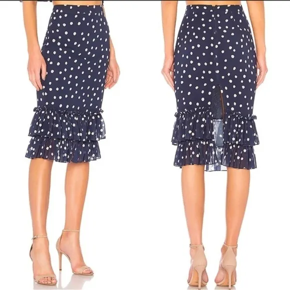 LPA Polka Dot Ruffle Skirt, Size X-Large