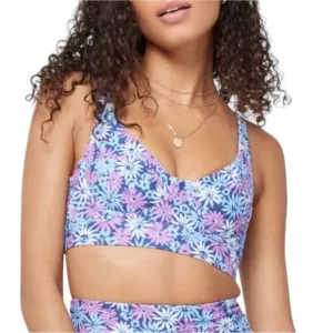 L*Space Active Tryout Sports Bra Oopsie Daisey floral print Adjustable Clip Back