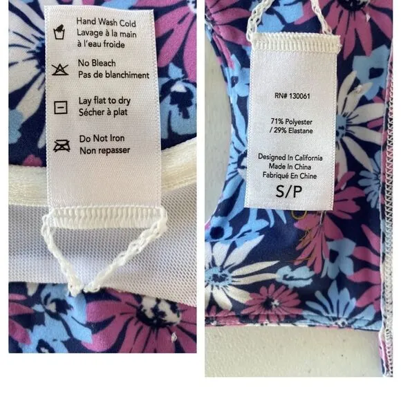 L*Space Active Tryout Sports Bra Oopsie Daisey floral print Adjustable Clip Back