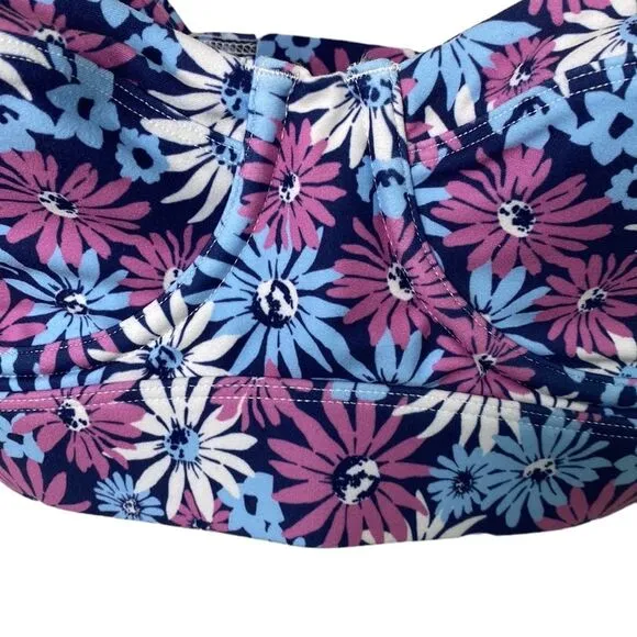 L*Space Active Tryout Sports Bra Oopsie Daisey floral print Adjustable Clip Back