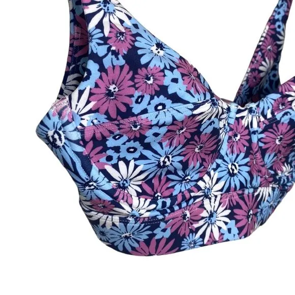 L*Space Active Tryout Sports Bra Oopsie Daisey floral print Adjustable Clip Back