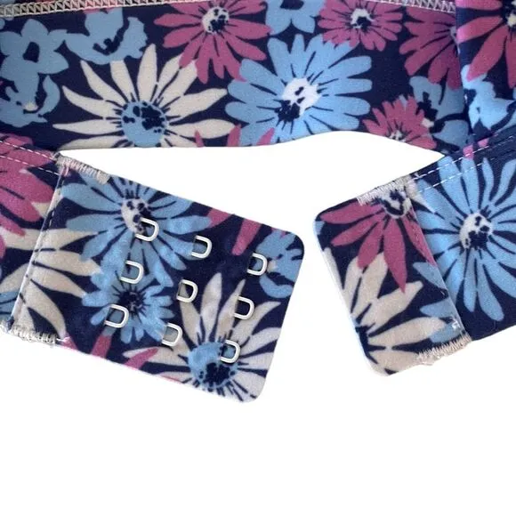 L*Space Active Tryout Sports Bra Oopsie Daisey floral print Adjustable Clip Back