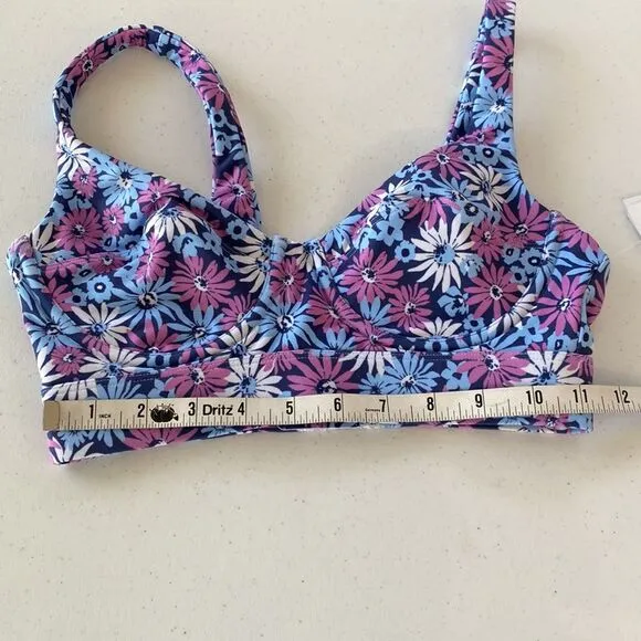 L*Space Active Tryout Sports Bra Oopsie Daisey floral print Adjustable Clip Back
