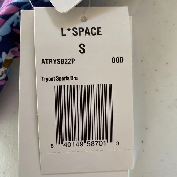 L*Space Active Tryout Sports Bra Oopsie Daisey floral print Adjustable Clip Back