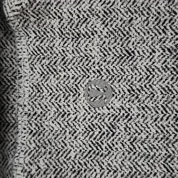 Lululemon Nice Asana Jacket Herringbone Heathered Grey Black Stretch Size 10