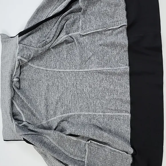 Lululemon Nice Asana Jacket Herringbone Heathered Grey Black Stretch Size 10