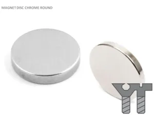 MAGNET DISC CHROME ROUND 14 X 3MM