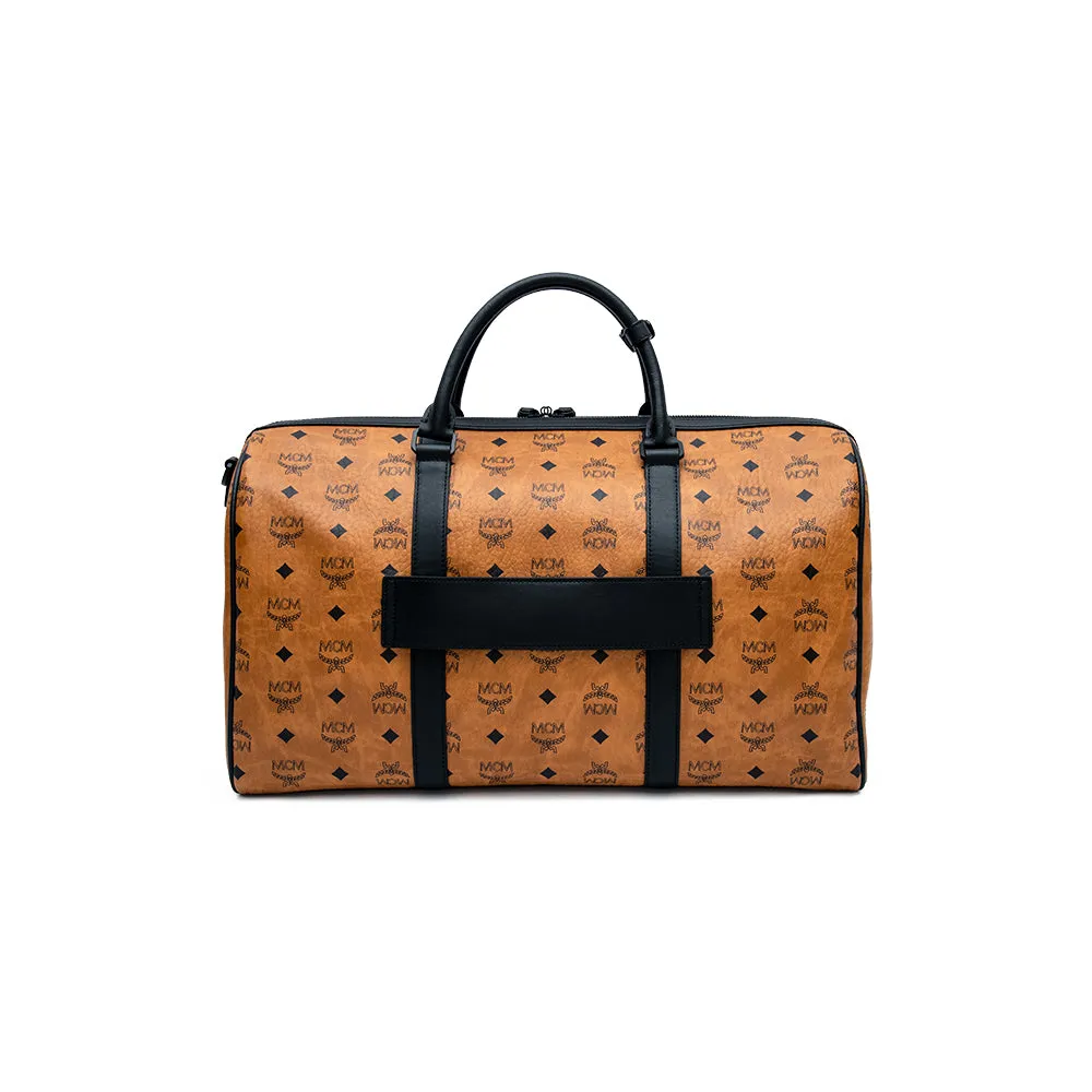 MCM Ottomar Visetos Weekender Traveller Bag Cognac Medium