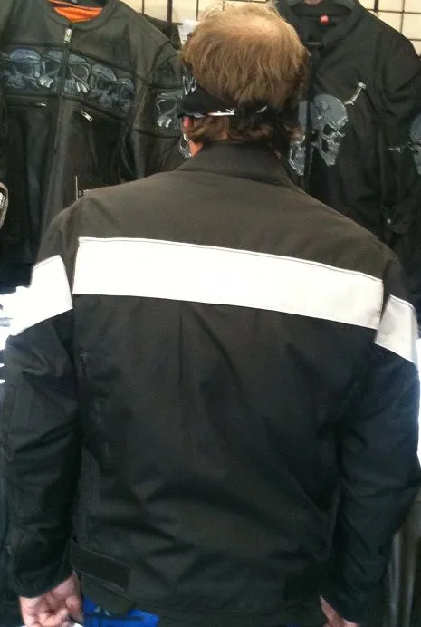 Men Grey textile motorcyclejacket
