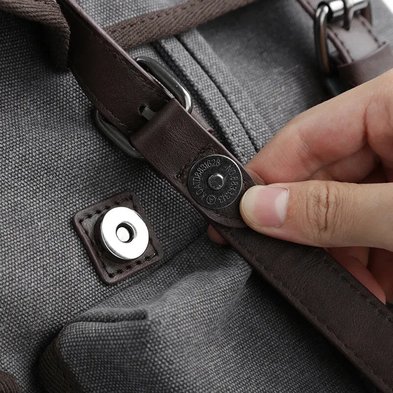 Men Washed Canvas Thickened Shoulder Backpack