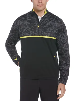 Mens Callaway X Abstract Camo Print Quarter Zip Golf Windbreaker