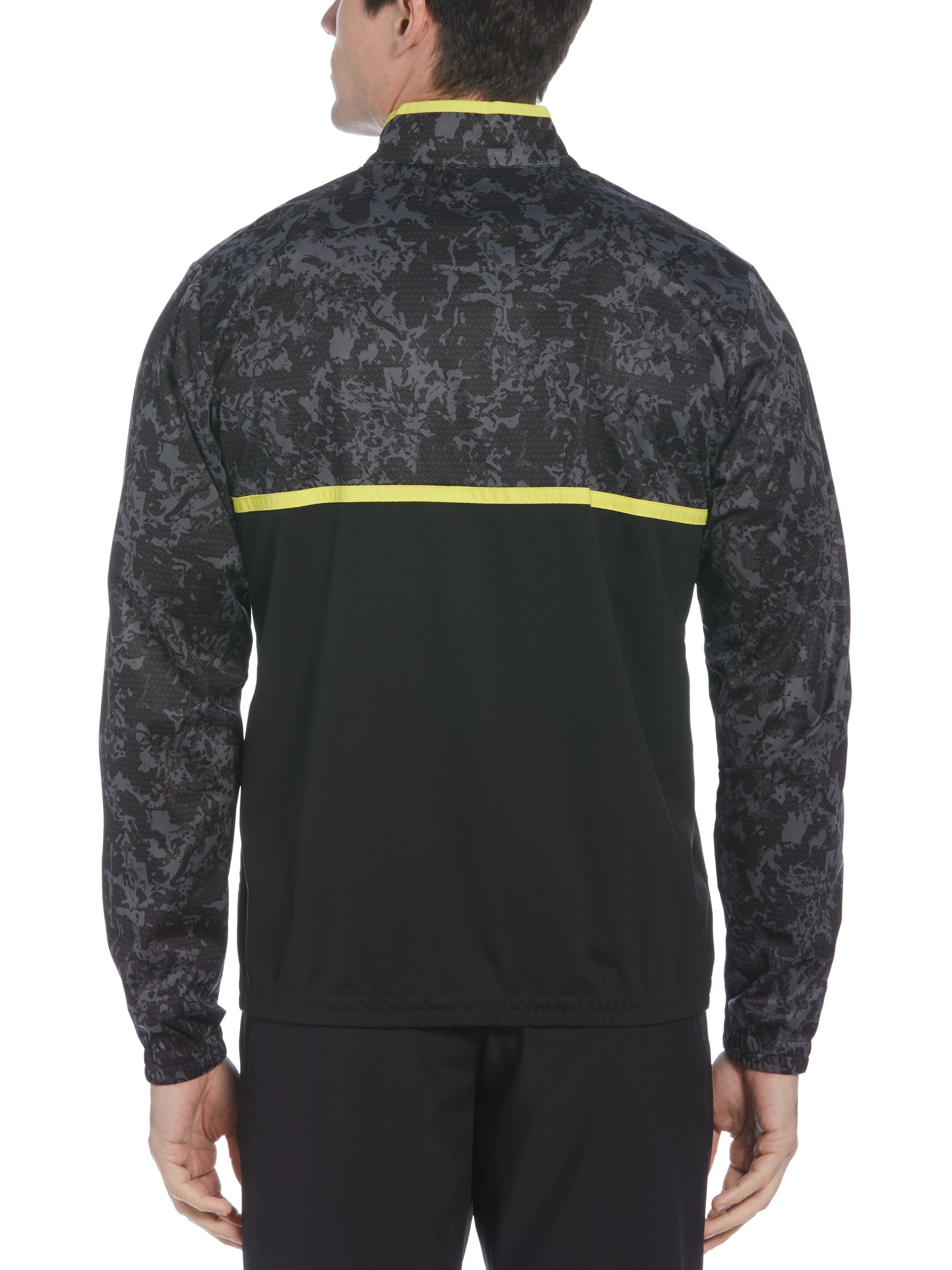Mens Callaway X Abstract Camo Print Quarter Zip Golf Windbreaker