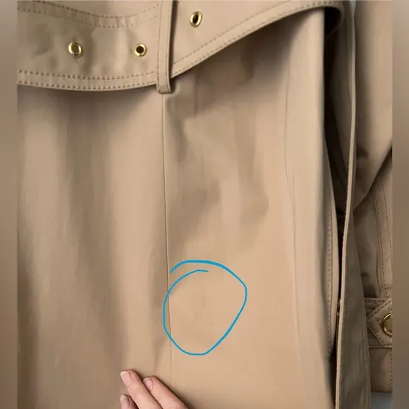 Michael Kors tan trench coat, size M