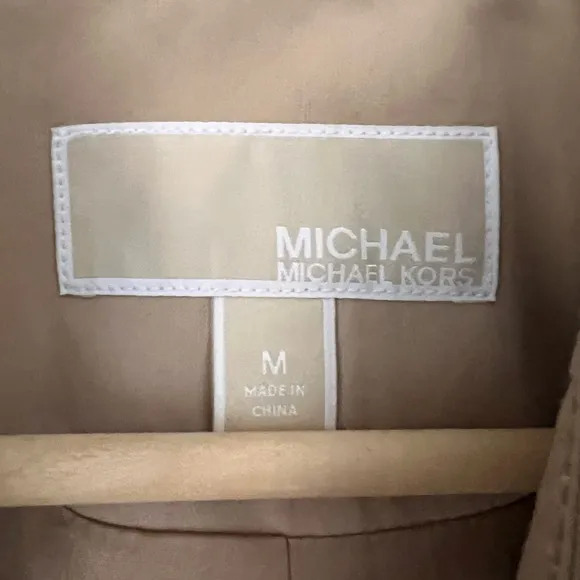 Michael Kors tan trench coat, size M