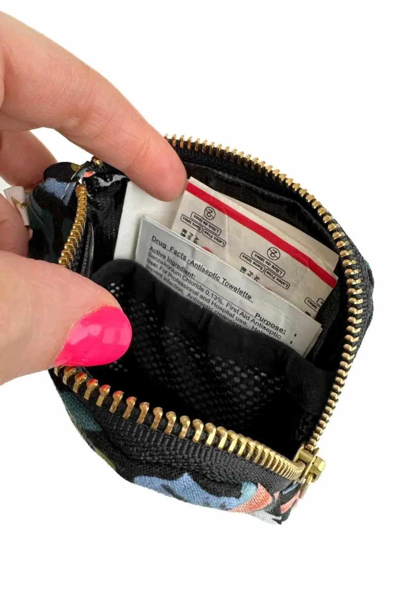 Midnight Garden Mini First Aid Pouch with Mesh Pocket