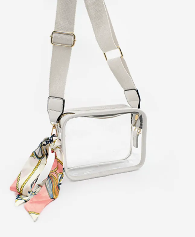 Mini Rectangular Clear Event Bag - White