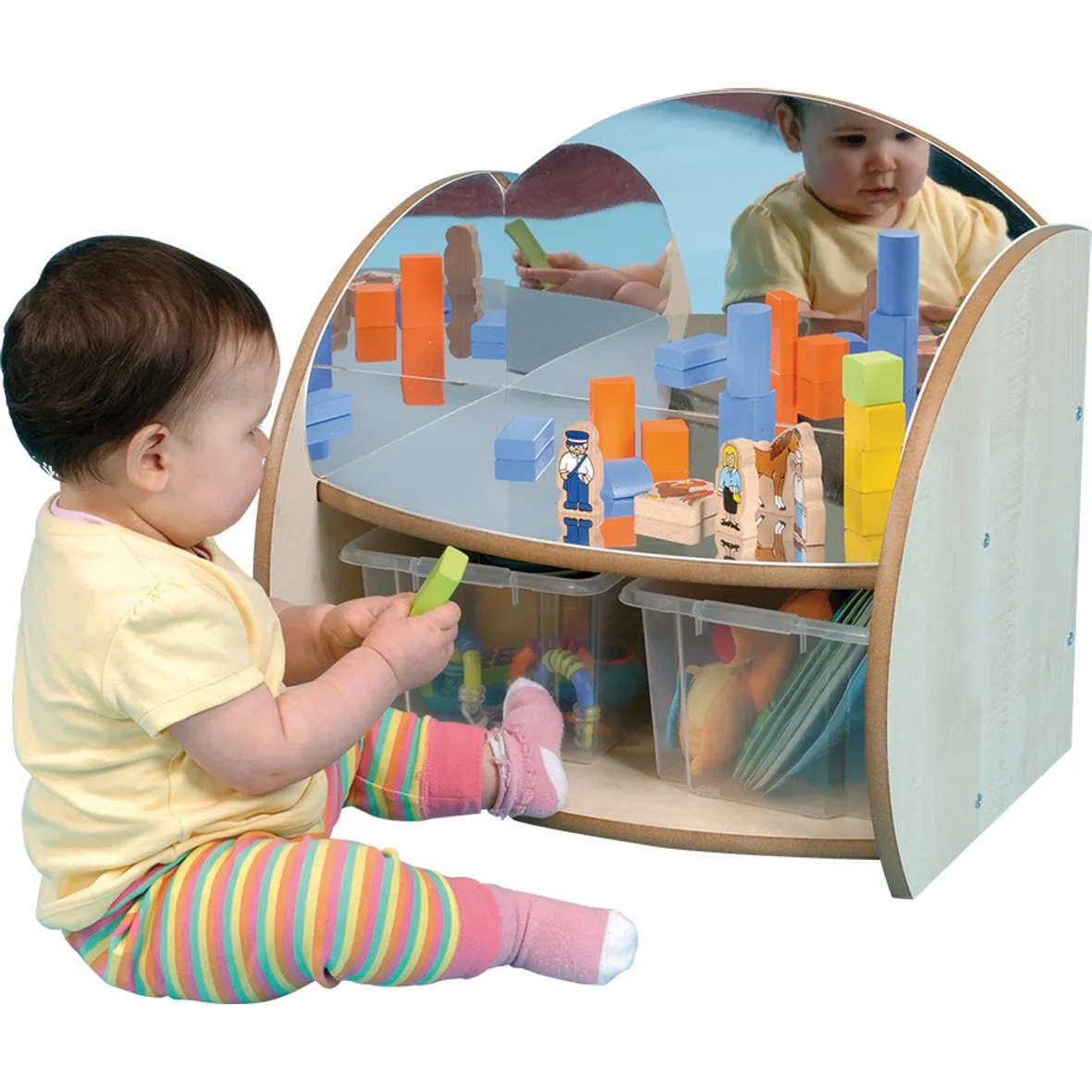 Mini Shelf with Mirror/Clear Tray