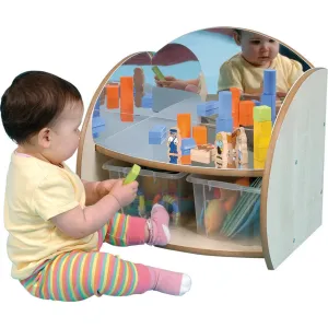 Mini Shelf with Mirror/Clear Tray