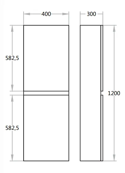 Monza 400mm Wall Hung Tall Waterproof Storage Unit