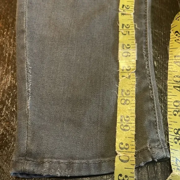 Mother The Looker Gray Distressed Skinny Jeans Size 25.