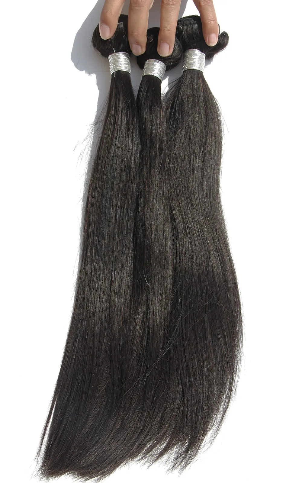 Ms Fenda Brazilian Virgin Human Hair Weaving Wefts 3 Bundles 1 piece 4x4 closure (Straight)