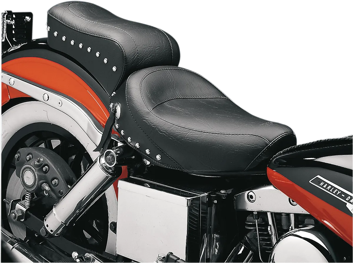 Mustang 75435 Wide Super Touring One-Piece Vintage Seat - Chrome Studs