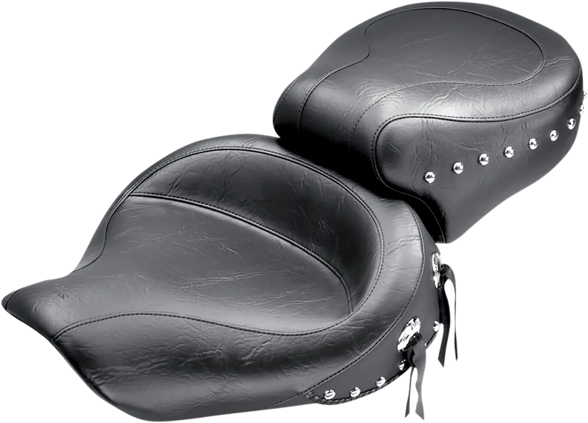 Mustang 75435 Wide Super Touring One-Piece Vintage Seat - Chrome Studs
