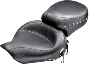 Mustang 75435 Wide Super Touring One-Piece Vintage Seat - Chrome Studs