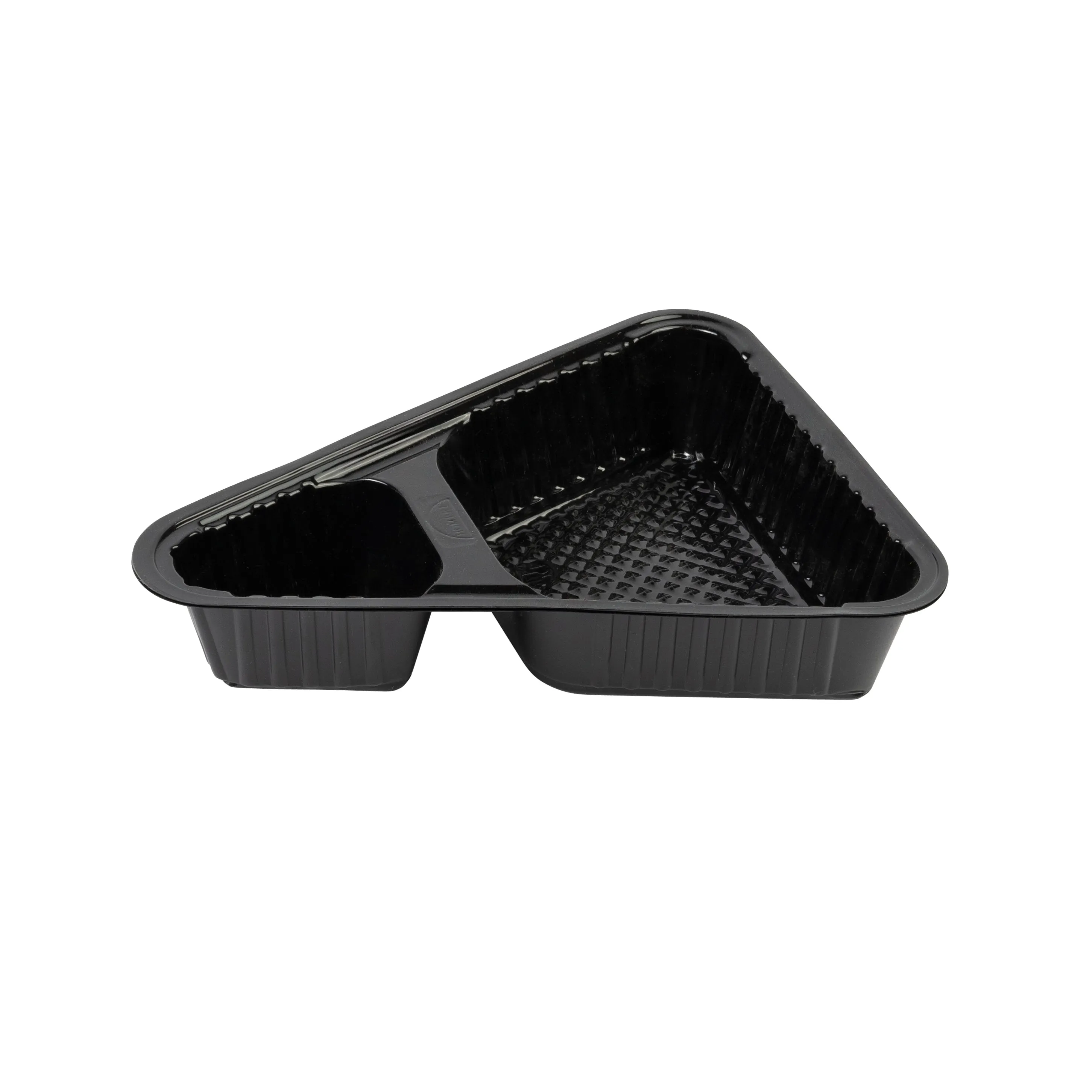 Nacho Tray Triangle, Black, 2 Compartments 500 Pieces Per Box