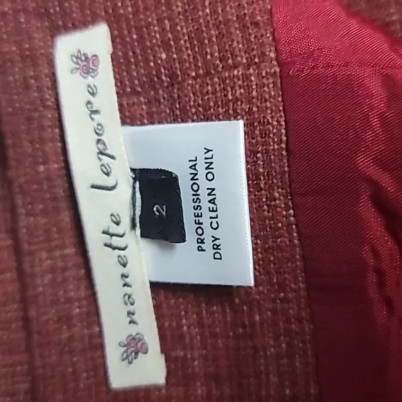 Nanette Lepore High Waist Burgundy Pleated Tweed Skirt, Size 2