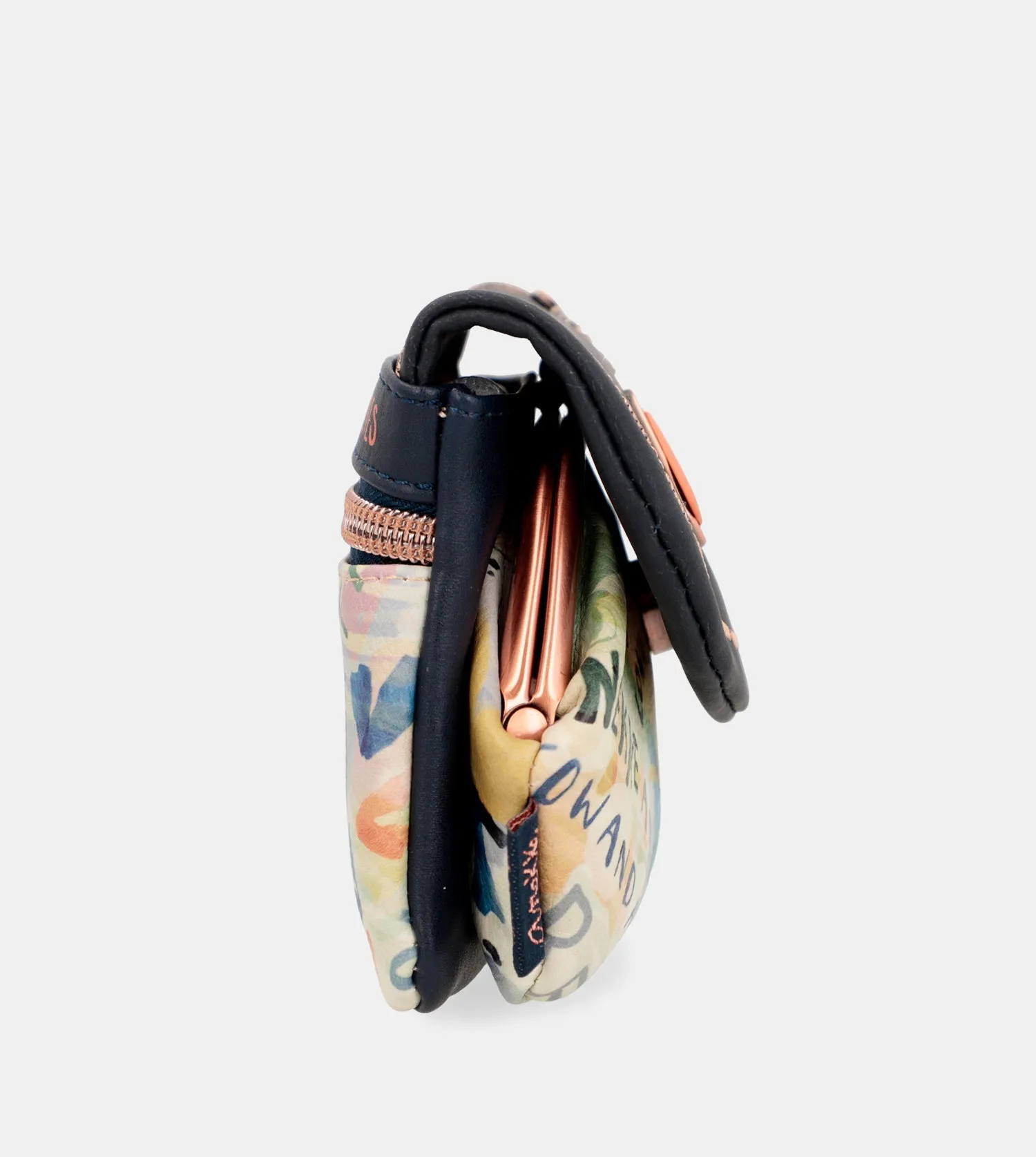 Nature Pachamama navy blue flap wallet