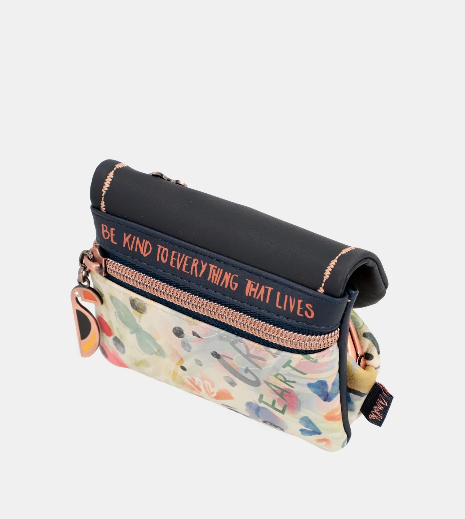 Nature Pachamama navy blue flap wallet