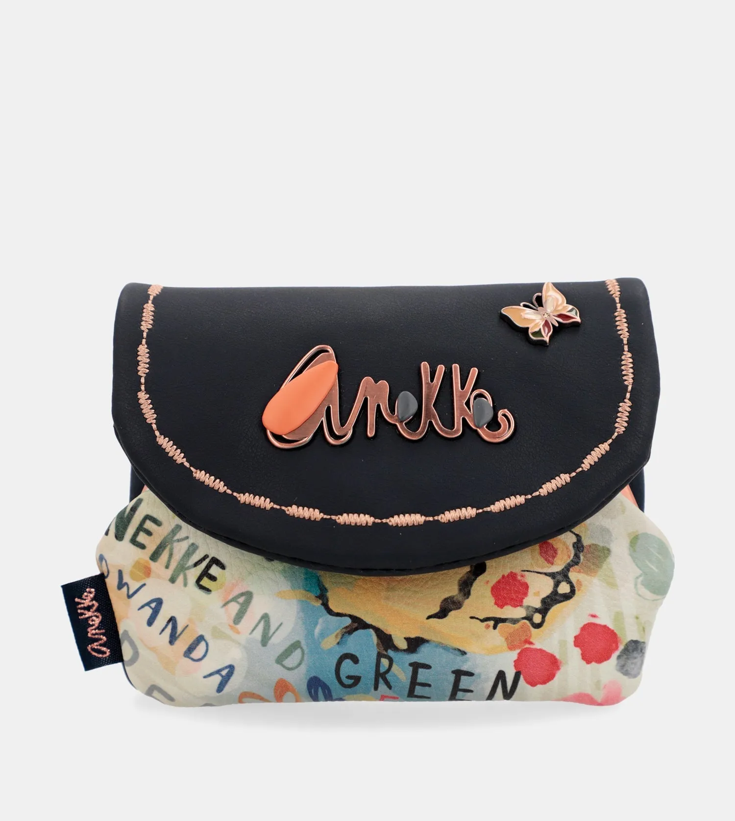 Nature Pachamama navy blue flap wallet