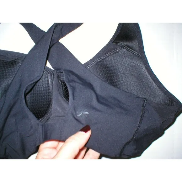 New Black Womens Athleta Yoga Pilates Top Bra M Be Bold Adjustable Barre Walk
