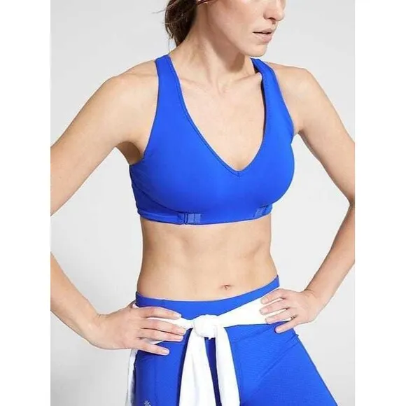 New Black Womens Athleta Yoga Pilates Top Bra M Be Bold Adjustable Barre Walk