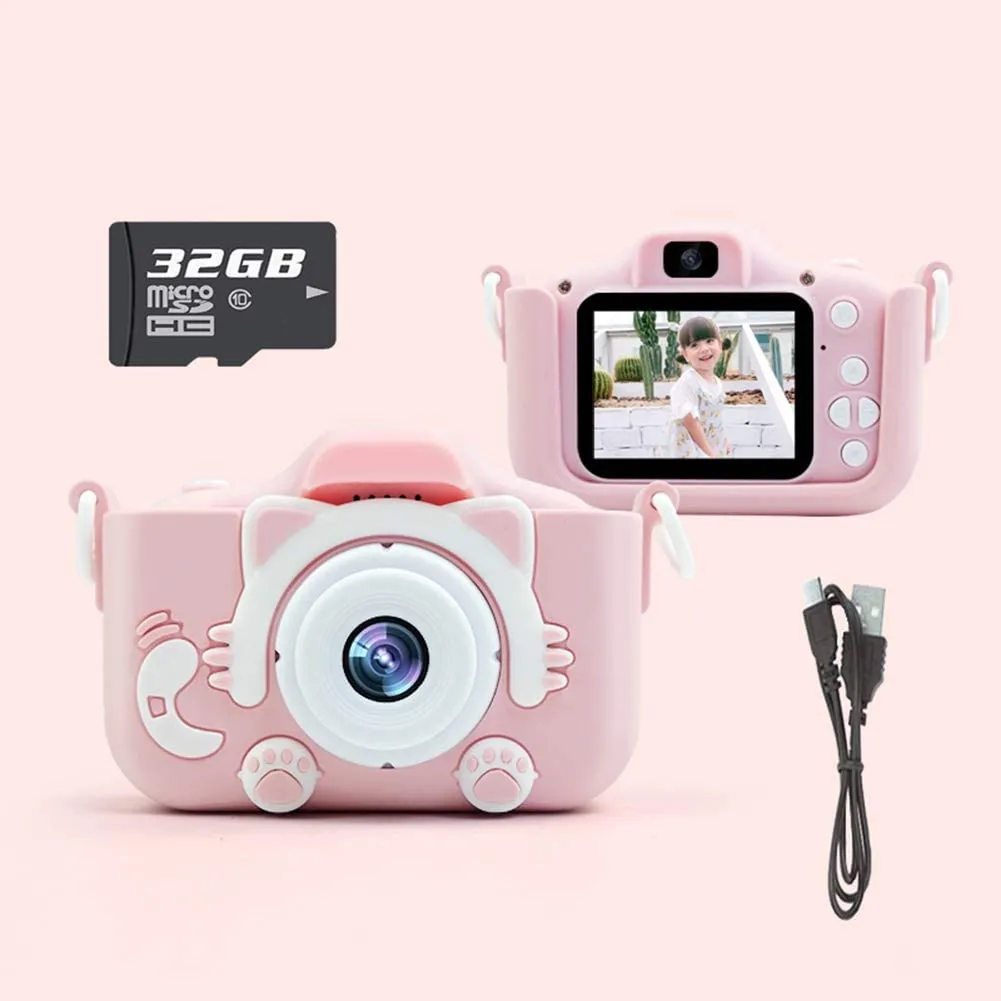 New Digital Camera for Kids with 32 GB Memory Card and Games - 16.0MP 2.0 Inch HD Shockproof Camera, IPS Screen Kids Video Camera (Pink)