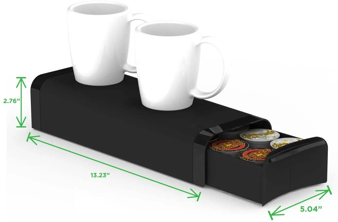 New in box! Mind Reader TRY03-BLK Slim Coffee Pod Storage Drawer for 12 K-Cups, 14 CBTL/Verismo