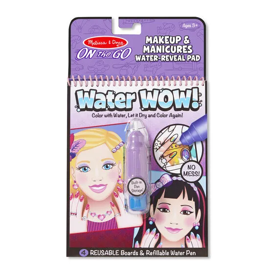 New Melissa & Doug Water Wow! Makeup & Manicures - On the Go Travel Activity
