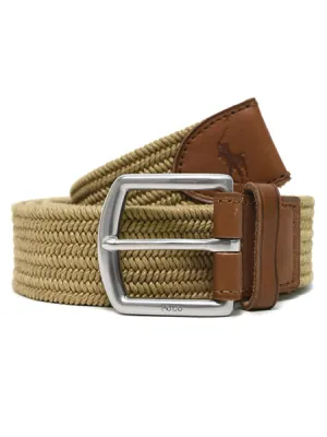 NEW WITH TAGS! POLO RALPH LAUREN 34MM BRAIDED FABRIC STRETCH BELT, SZ M! RETAILS $75 