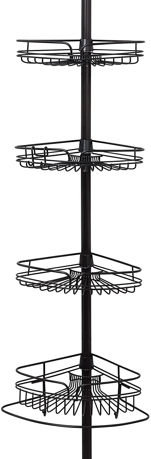 NIB! Zenna Home 2161HB Shower Tension Pole Caddy, Bronze