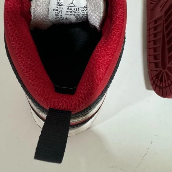 NIKE AIR JORDAN 1 Mid TD White Gym Red Black Toddler Size 10C