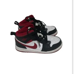 NIKE AIR JORDAN 1 Mid TD White Gym Red Black Toddler Size 10C