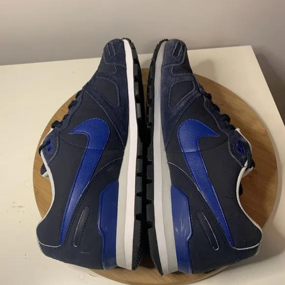 Nike Air Waffle Trainer Leather Mens Size 11.5 Dark Obsidian/Gym Blue 454395-442