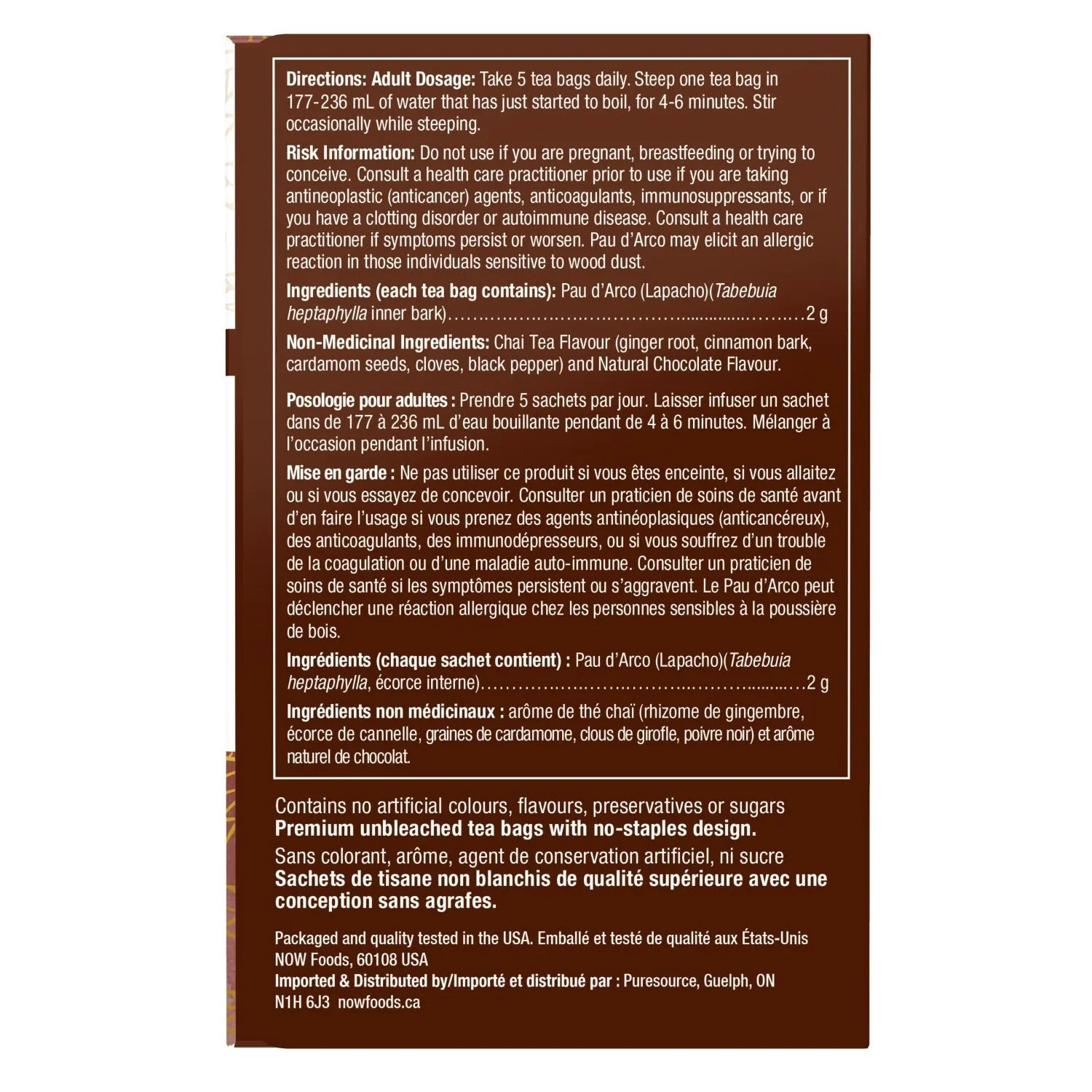 Now Pau D'arco Traditional Wellness 24 Tea Bags