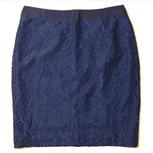 Nwt J.Crew || The Pencil skirt blue Lace Skirt size 10